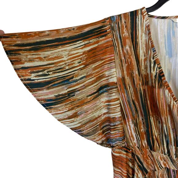 Soft Surroundings Asymmetrical Hem Midi Dress Women's Large NWT Artsy Boho Indie - Picture 4 of 11